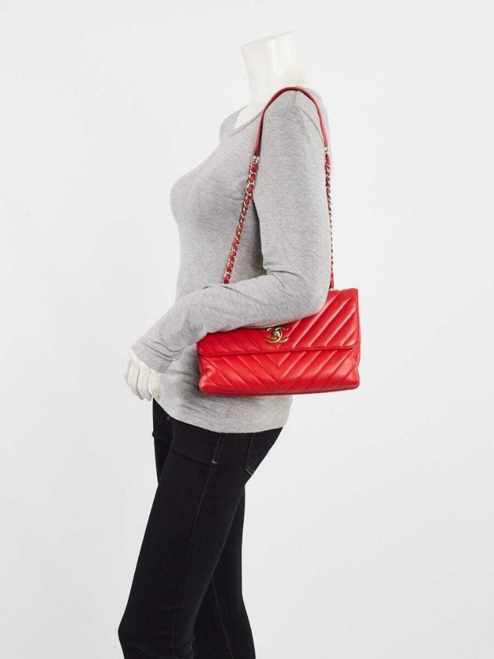 Chanel Red Quilted Leather Trendy CC Flap Bag